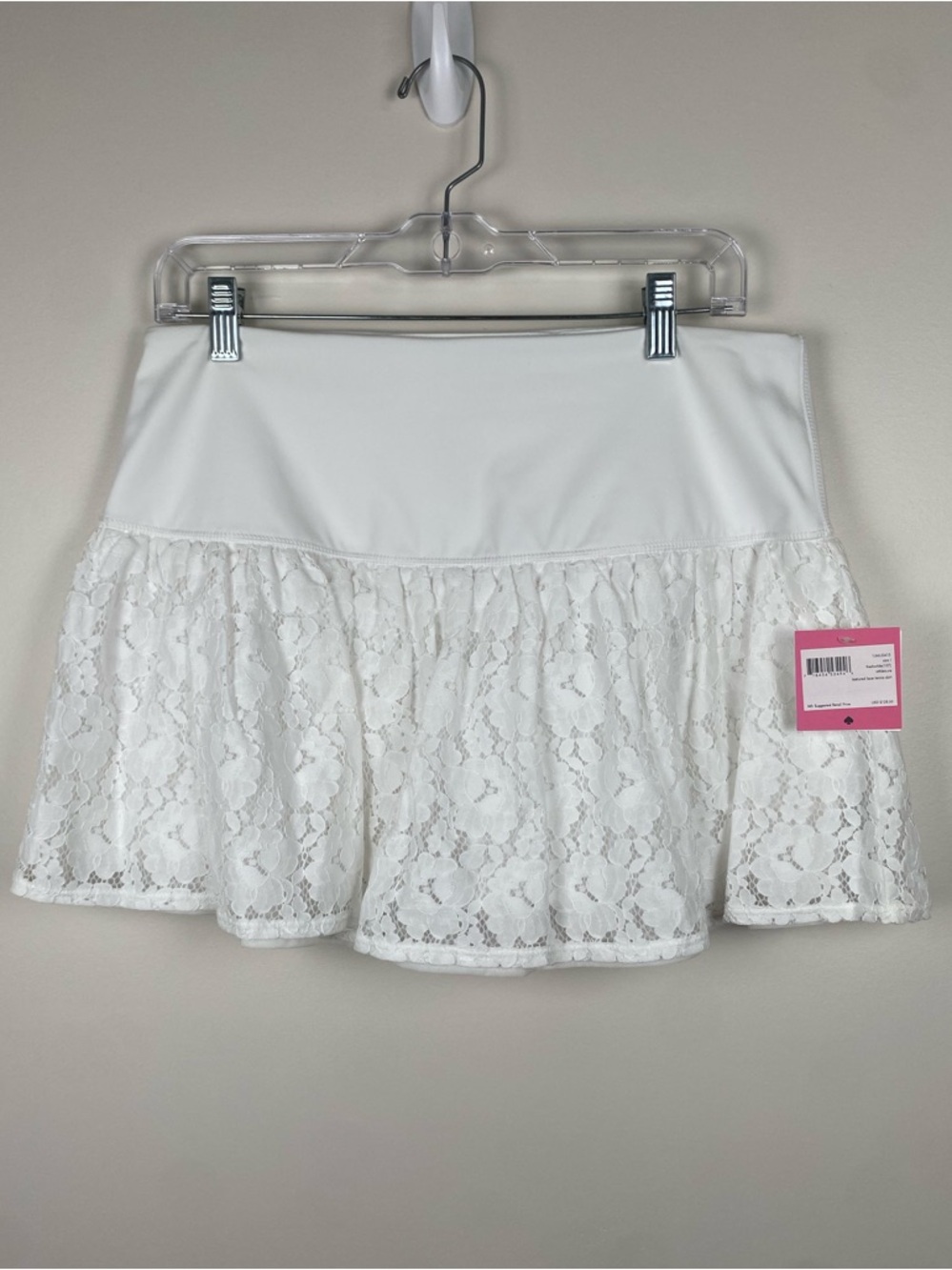 NWT‎ Kate Spade White Textured Lace Tennis Skort size Large